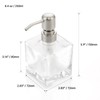Ximlike Square Bathroom Soap Dispenser Brushed Nickel, Glass Bottles with