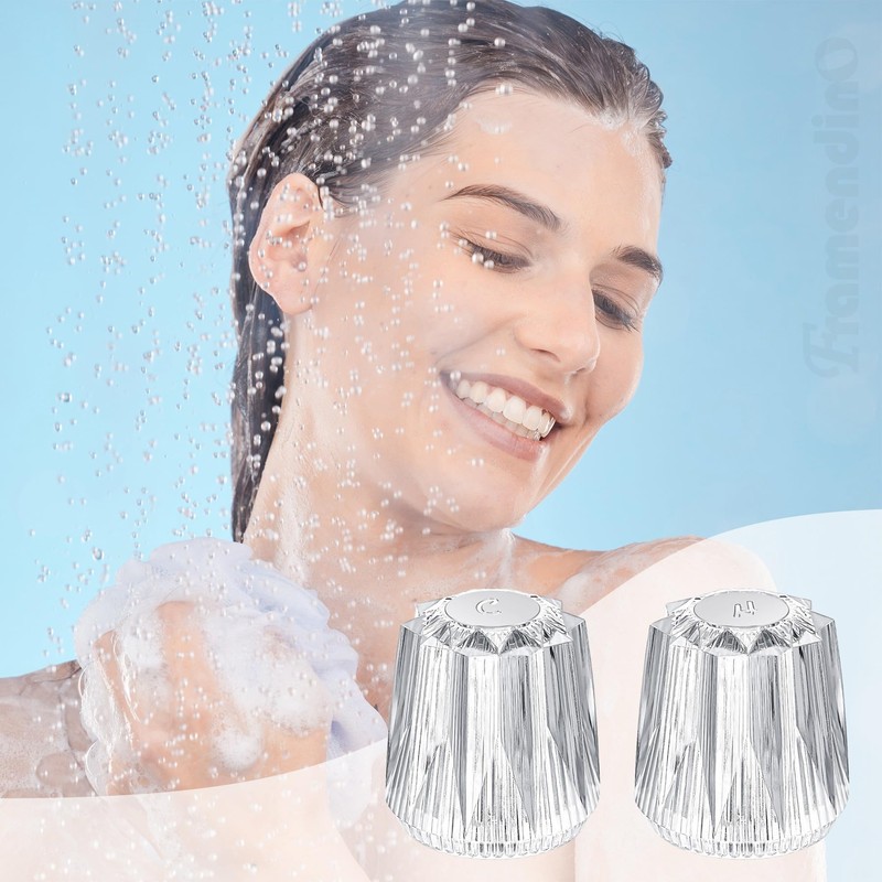 Framendino, 2 Pack Shower Knobs Replacement Universal Hot and Cold