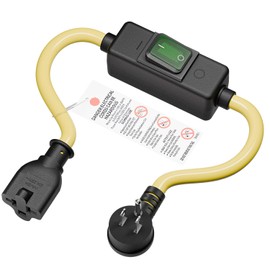 Heavy Duty SJTW 12AWG Outdoor Waterproof Extension Switch Cord, in-Line On/Off Switch Extension Cord, IP57 Waterproof,Max.20A 125V Heavy Duty Inline Switch L=1.5Feet