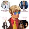 DAVBNM Men's Short Blonde Wavy Hair Wig, Daily Use Costume