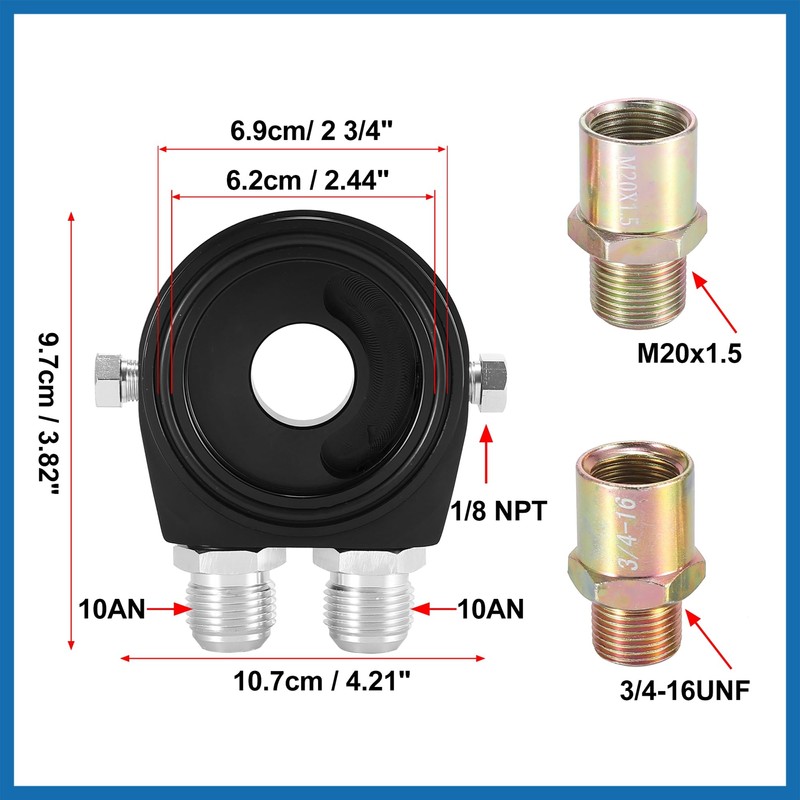 A ABSOPRO Car Oil Filter Cooler Sandwich Plate Adapter Kit
