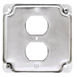 Hubbell Raco 4 Set 902C 1 Duplex Receptacle 4-Inch Square Exposed Work Cover