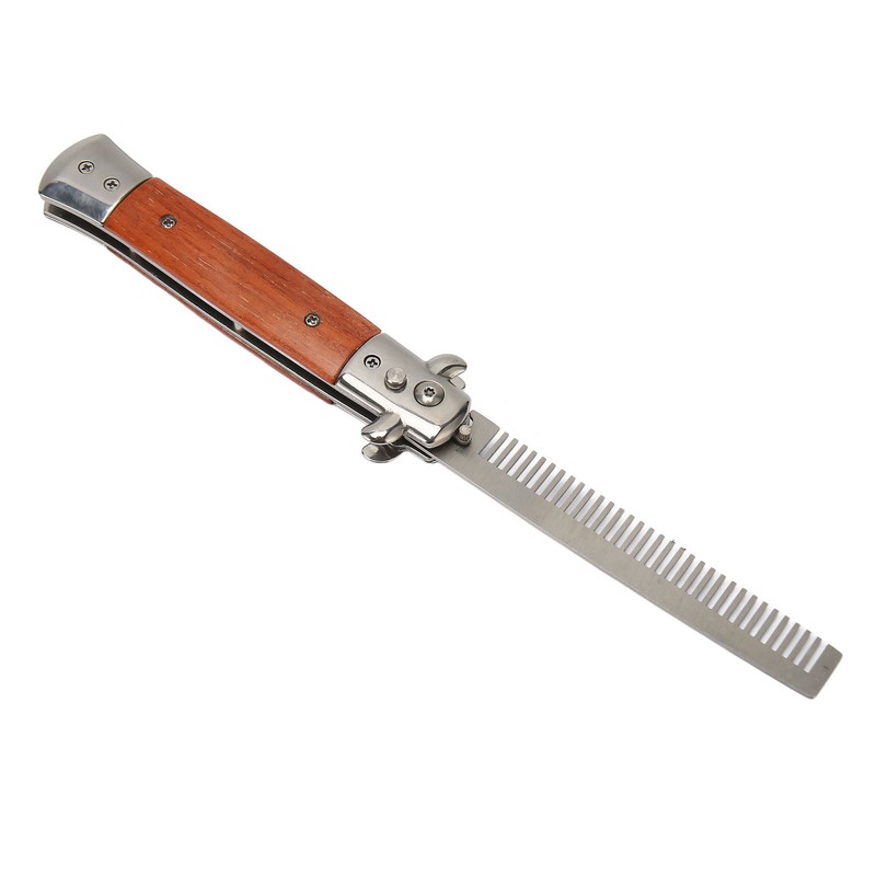 Switchblade Comb Automatic Push Button Spring Pocket Handle Folding Knife