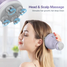 Comfier Cordless Head Massager - Electric Hair Scalp Massager with Kneading 84 Massage Nodes, Handheld Portable Head Scratcher Massager for Hair Growth, Deep Clean and Stress Relax,Christmas Gifts,Gifts for Women (Purple)
