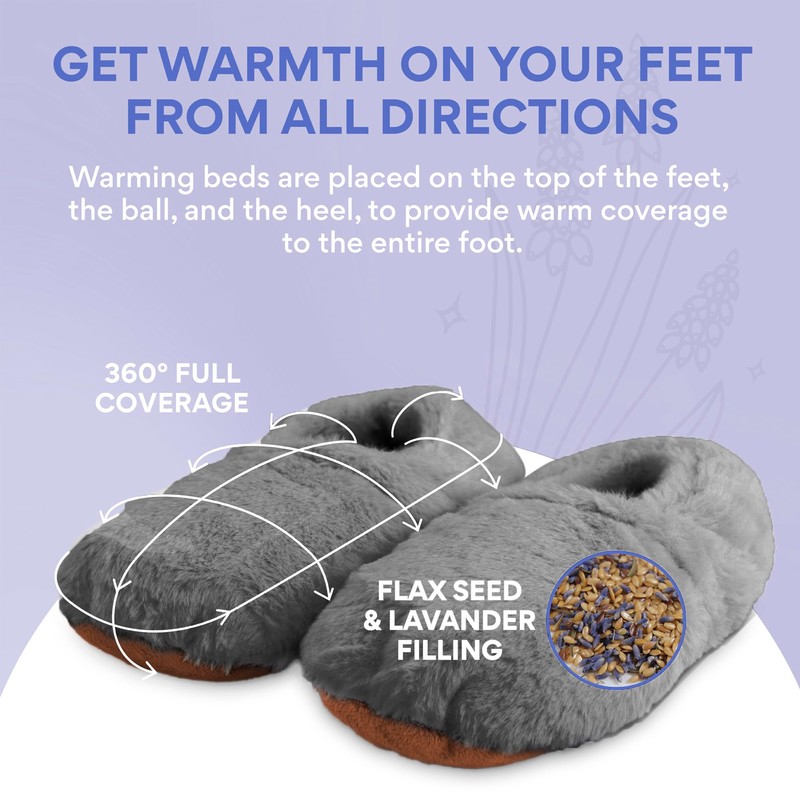 LEONNS Microwavable Slippers for Women and Men - Relaxing Warming