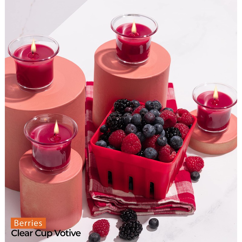 HYOOLA Clear Cup Scented Votive Candles - Berries - 12