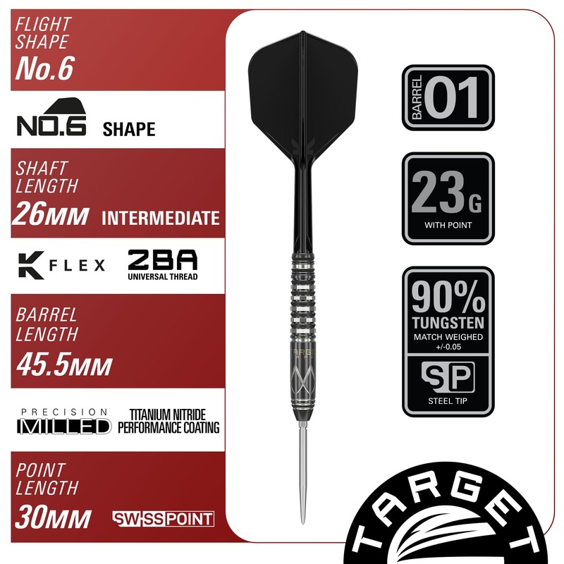 Target Japan Black Marque Chaos 90% Tungsten K-Flex Swiss Point