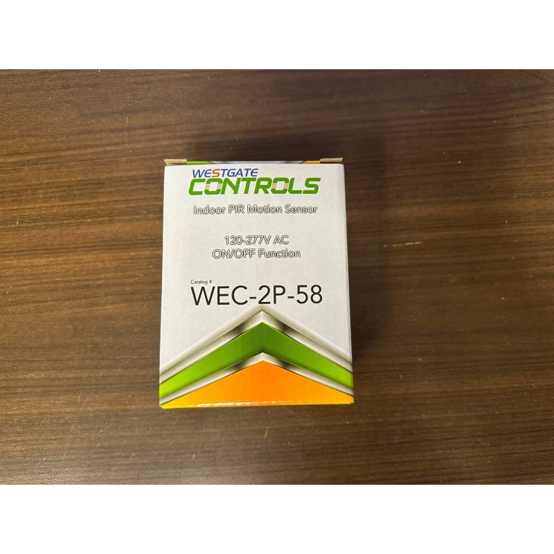 WESTGATE CONTROLS WEC-2P-58 Indoor PIR Motion Sensor 120-277V AC ON/OFF