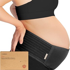 Banda de Vientre de Maternidad para el Embarazo - Cinturón de Soporte de Vientre de Embarazo Suave y Respirable - Bandas de soporte pélvico (Negro Medianoche, 2XL)