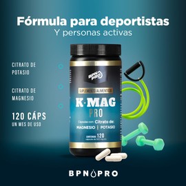 Citrato de Magnesio y Potasio K MAG 300 mg BPN PRO | Suplemento Alimenticio con 120 Cápsulas para 30 Días | Apoyo Esencial Ideal para Deportistas y Estilo de Vida Activo | BPN PRO