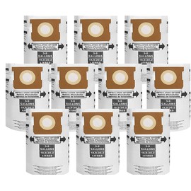 Vacuum bags for Shop vac 5-8 Gallon: Type E 90661 9066100 9066133, Type H 90671 9067133 VF2004 disposable collection wet dry filter bags - 10pack