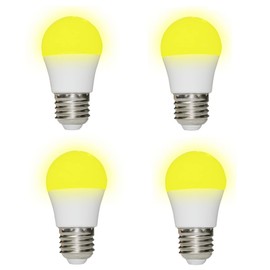 Qixivcom 4-Packs 5W G45 Yellow LED Light Bulbs E26 Outdoor Bug Light Bulb 35W Equivalent 300LM 2000K Amber Glow Yellow Bug Light Bulb Night Light for Bedroom Garden Patio Porch Backyard Hallway
