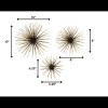 Homeroots Set Of 3 Starburst Black And Gold Metal Wall