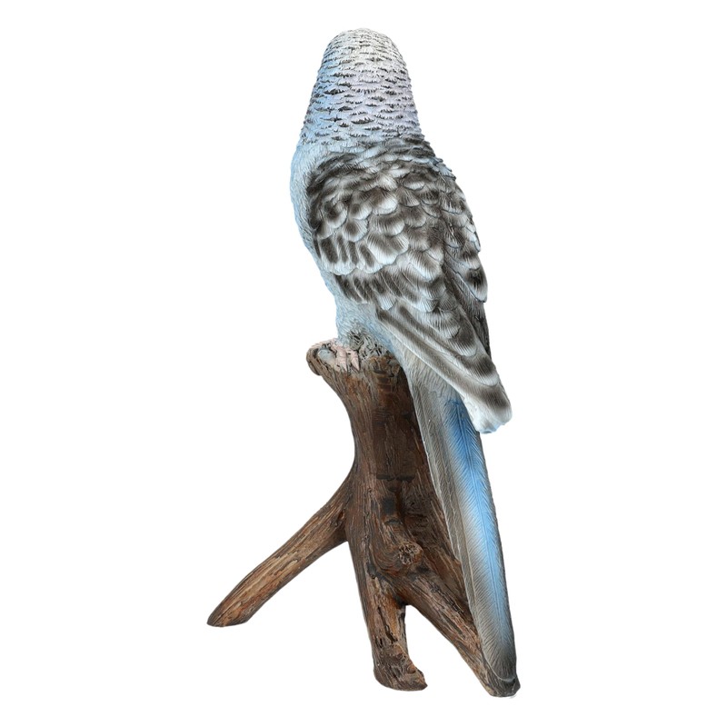 Figuren Shop GmbH Budgie Blue Garden Ornament - Lifelike Bird