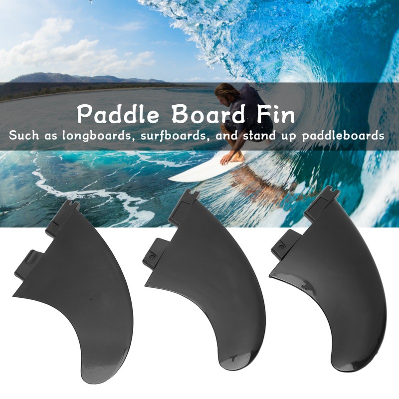 3Pcs/Set Surfboard Fin PVC Fiberglass Longboard Ocean Broad Thruster Fins