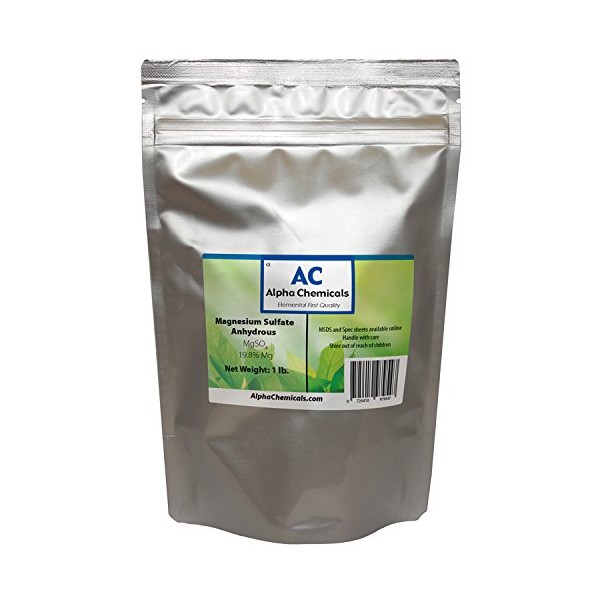 Magnesium Sulfate Anhydrous - 19.8% Mg, 26% Sulfur - 1 Pound
