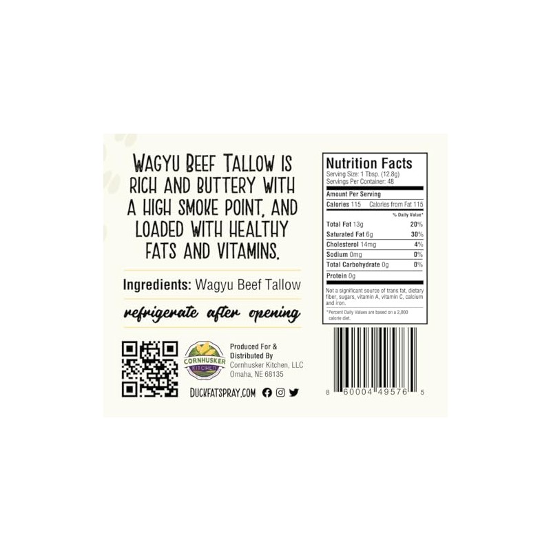 Cornhusker Kitchen Premium Rendered Tub 1.5lbs (Wagyu Beef)