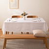ATsense Tablecloth White Tablecloth Linen Look 100% Washed Cotton Square