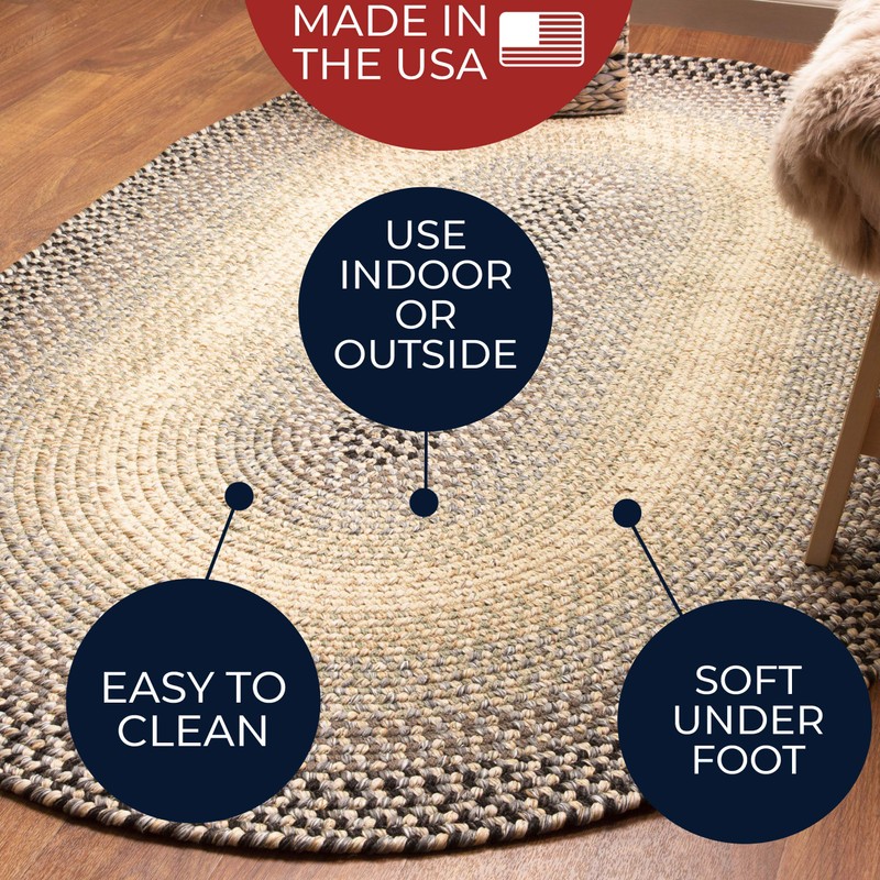 Super Area Rugs Ridgewood Premium Braided Rug for Kitchen and