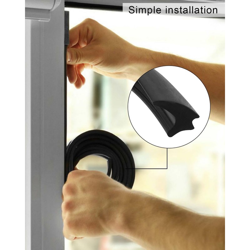 TIKSCIENCE RV Window Rubber Weatherproof Seal Strip Stationary Window Glass