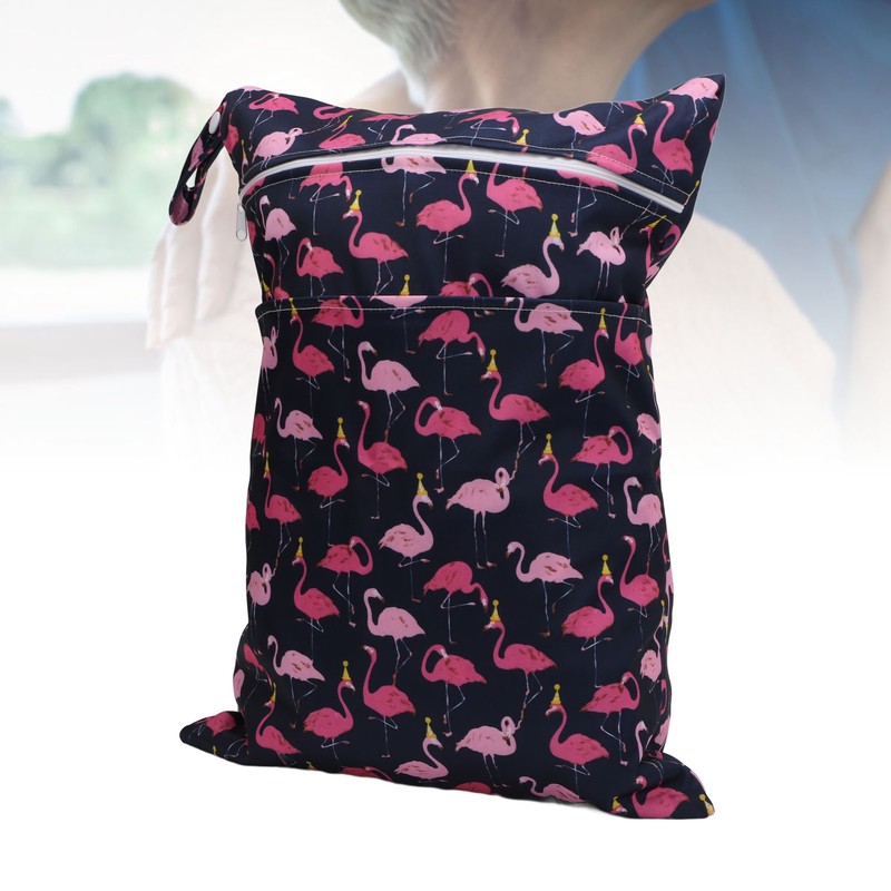 Diaper Bag Storage Pouch Waterproof Polyester Reusable Dual Zippers Diaper
