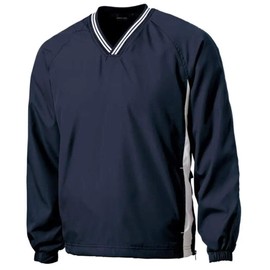 Joe's USA Men's Athletic All Sport V-Neck Raglan Wind Shirt-2XL-True Navy/White