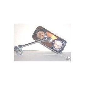 Rectangle Chrome Mirror with Smoke Reflector Bike Bicycle