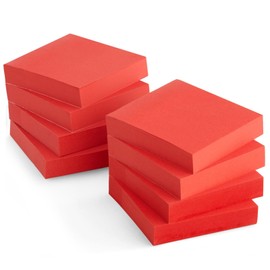 Juvale Sticky Notes - Bulk Red Sticky Notes - Self-Stick Pads for Home Office & Teacher Supplies - for Classroom Must Haves & School Supplies - 3 x 3 in, Pack of 8, 800 Sheets