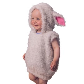 FeMereina Kids Sheep Costume Boys Girls Furry Hooded Vest Cute Animal Costume Little Lamb Christmas Outfits (White, 3-4 Years)