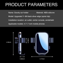 Sinytuto 1 PC Car Mobile Phone Holder, 360-degree Rotation Intelligent Gravity Sensing Design Telescopic Spiral Clip A/C Outlet Navigation Holder, Auxiliary Travel Parts, for Cars (Black & Silver)