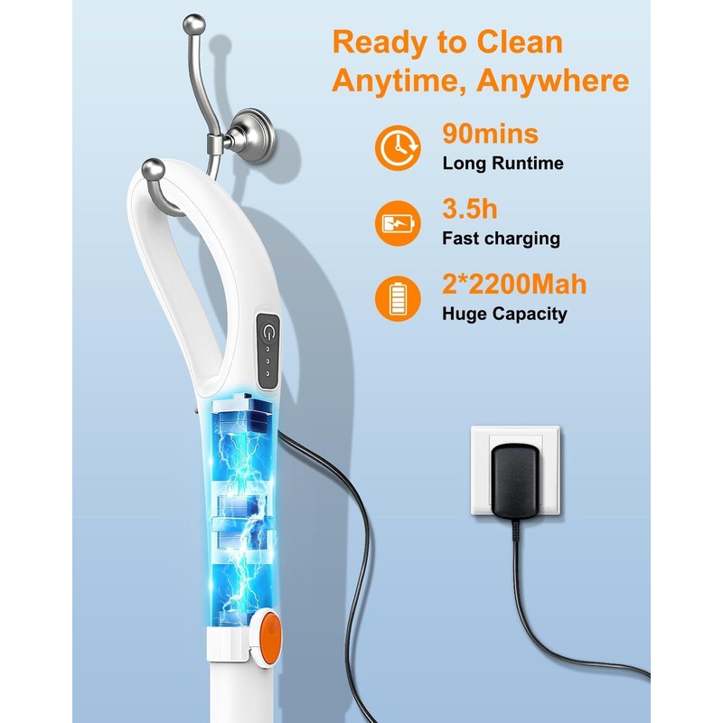 Genew Electric Scrubtastic Rechargeable Cordless Spin Scrubber 6 Head Car