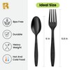 400 Count Black Plastic Silverware Heavy Duty - Black Plastic