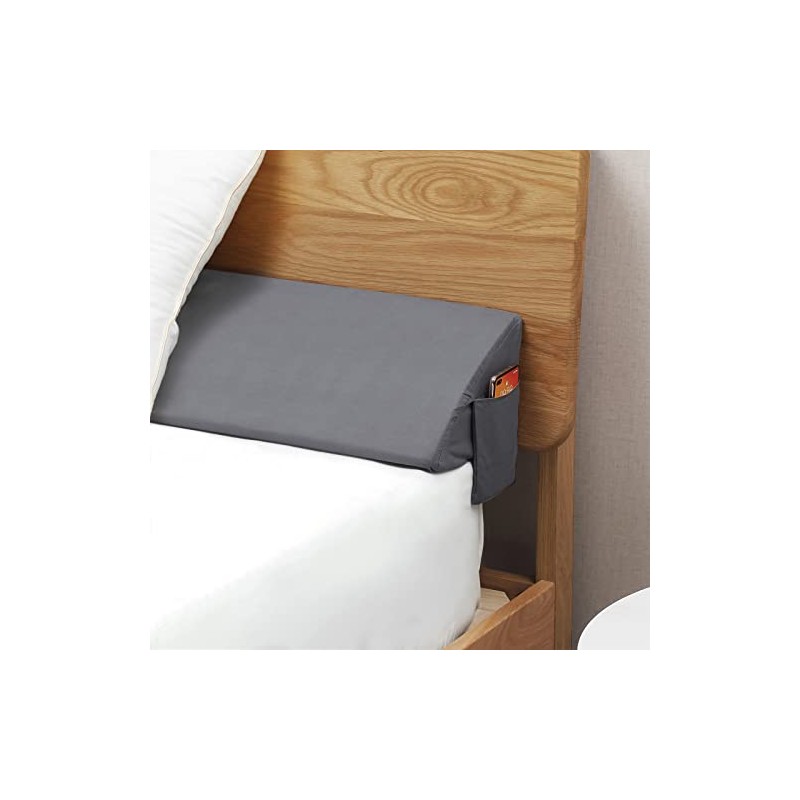 Vekkia King Size Bed Wedge Pillow Replacement Cover(Gray 76"x10"x6")