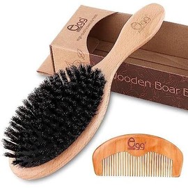 Brush Mini  Bristle Hairbrush for Thick Curly Thin Long Short Wet or Dry  Detangle Massage Add Shine - Color: BLACK