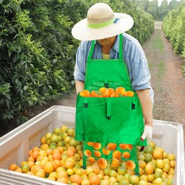 BOHEMIABY Gardening Apron for Women Men with Pockets, Heavy Duty Harvest Apron, Adjustable Ties - Resistant Fabric for Gardening, Farming, Cooking, and Baking