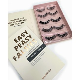 GIRLGOTLASHES Large Boxes Double Trouble, Handmade Eyelash Extensions, Home Eyelash Extensions, 5 Eyelash Pairs, 5-7 Days Hold, Vegan