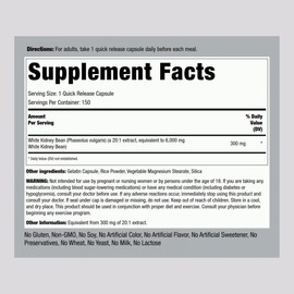Piping Rock White Kidney Bean Extract | 6000mg | 150 Capsules | Non-GMO & Gluten Free Supplement