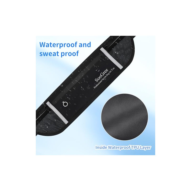 SooGree - Riñonera para correr para hombre y mujer, cintura