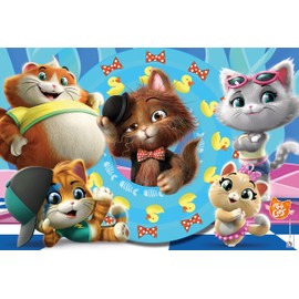 Clementoni 26441 Maxi 44 Cats – Puzzle 60 Teile ab 4 Jahren, farbenfrohes Kinderpuzzle mit extra großen Puzzleteilen, Geschicklichkeitsspiel für Kinder