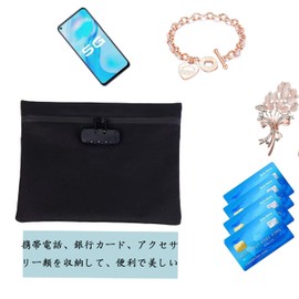 Mirhua Keyed Security Storage Bag Small Key Storage Pouch for Cash, Credit Card, Passport (Black) for Travel, Business Trip, Key Management