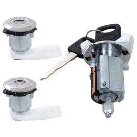 Vicue Updated Ignition & Door Lock Cylinder Repair Kit Fit for Ford F150 Custom Standard Cab Pickup 2-Door 3.8L 3797CC 232Cu. in. V6 Gas OHV Naturally Aspirated 1992 Replaces F3UZ1522050D