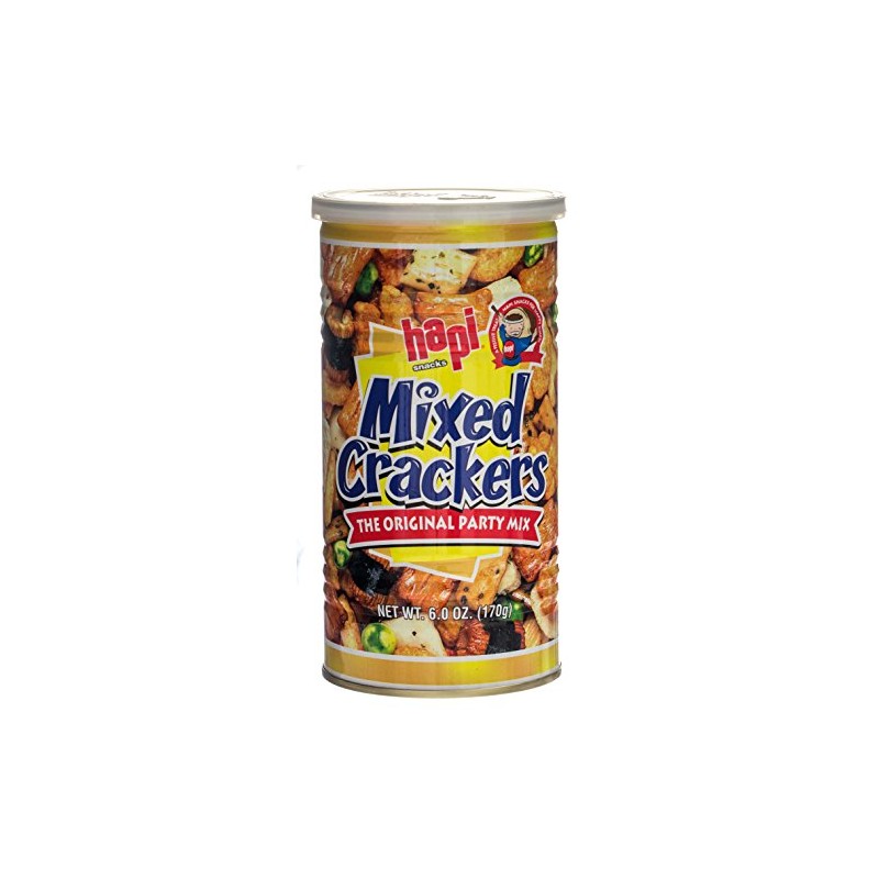 Hapi Mixed Crackers, 6-Ounce Tins (Pack of 4)