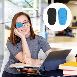 TIESOME 12 PCS Eye Patches for Glasses, Reusable Non-Woven Fabric Eye Patch Glasses Cover Right Left Eye Patches for Adults Kids Lazy Eye Amblyopia Strabismus Improve Right Left