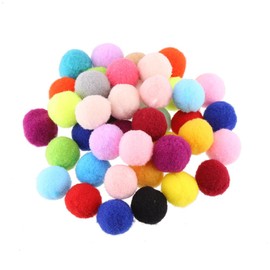 Pompom Balls, Dark Hair Balls, Small Balls, DIY Crafts, Crafts, 0.8 inches (2 cm), Colorful, Set of 40
