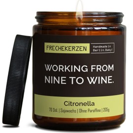 Lustige Citronella Kerze mit Spruch für Wein Liebhaber | Handgemacht aus Sojawachs | In Geschenkbox | Nachhaltiges Geschenk | Kleines Geschenk für Wein Trinker, Säufer Enthusiasten