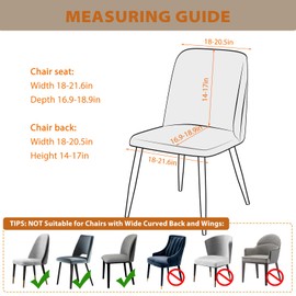 Gollense Velvet Curved Chair Covers for Dining Room Set of 4, Mid Century Modern Chair Slipcovers, Semi Circle Back Chairs Seat Protector for Kitchen Living Room (Milk White)