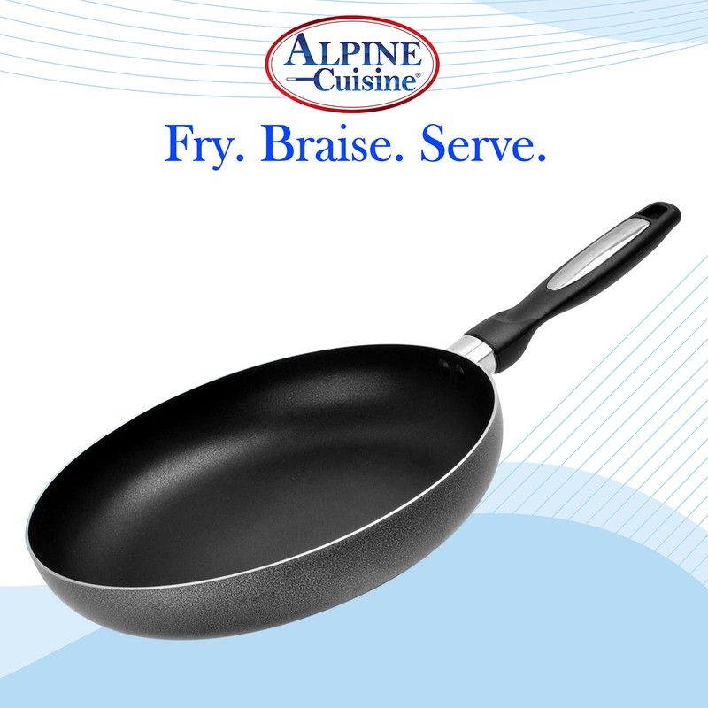 Alpine Cuisine Fry Pan Aluminum 3pc Nonstick Coating, High-Quality Frying
