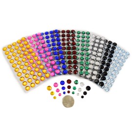 12 mm SS50 Blue Aqua - Diamantes de imitación acrílicos autoadhesivos de plástico para la cara, joyas corporales para tarjetas de bricolaje e invitaciones, manualidades, 5 hojas, 250 piezas
