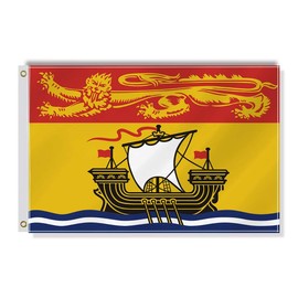 New Brunswick Small Flag,12×18 Inch Two Layer Fabric Small Banner,1×1.5 FT Canadian NB Nautical Decor,Mini Digital Printed 150D Polyester Banner With Brass Grommet