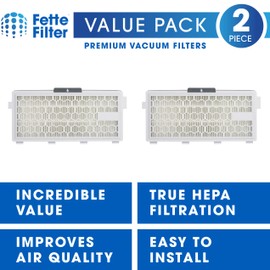 Fette Filter - Paquete de 2 filtros HEPA compatibles con Miele AirClean SF-HA 50 filtro para modelo # S4, S5, S6, S8, S8000, S8999, S6000, S6999, S5000, S5999, S4000, S4999, Complete C2 y 3 C3